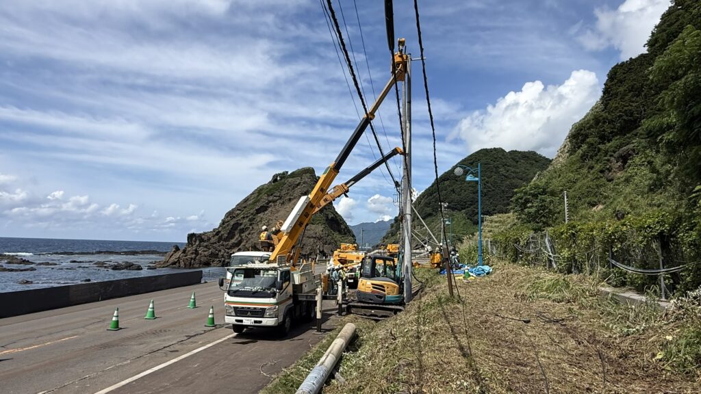 2025.8.21劣化SVR柱元位置建替2日間の停電作業│岩内町、共和町、寿都